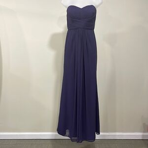 NWOT David’s Bridal Lapis Strapless Bridesmaid Dress. Size 6.
